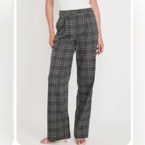 High waisted Grey Plaid Trouser Pants